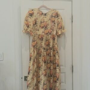 Floral other stories Dress - Cream and peach